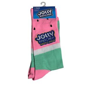 Jolly Rancher Watermelon Crew Socks Pink Green New